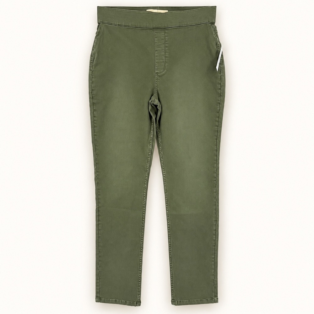 Soft Surroundings Small Dusty Olive Ultimate Denim Pull-On Slim Leg Jean Stretch
